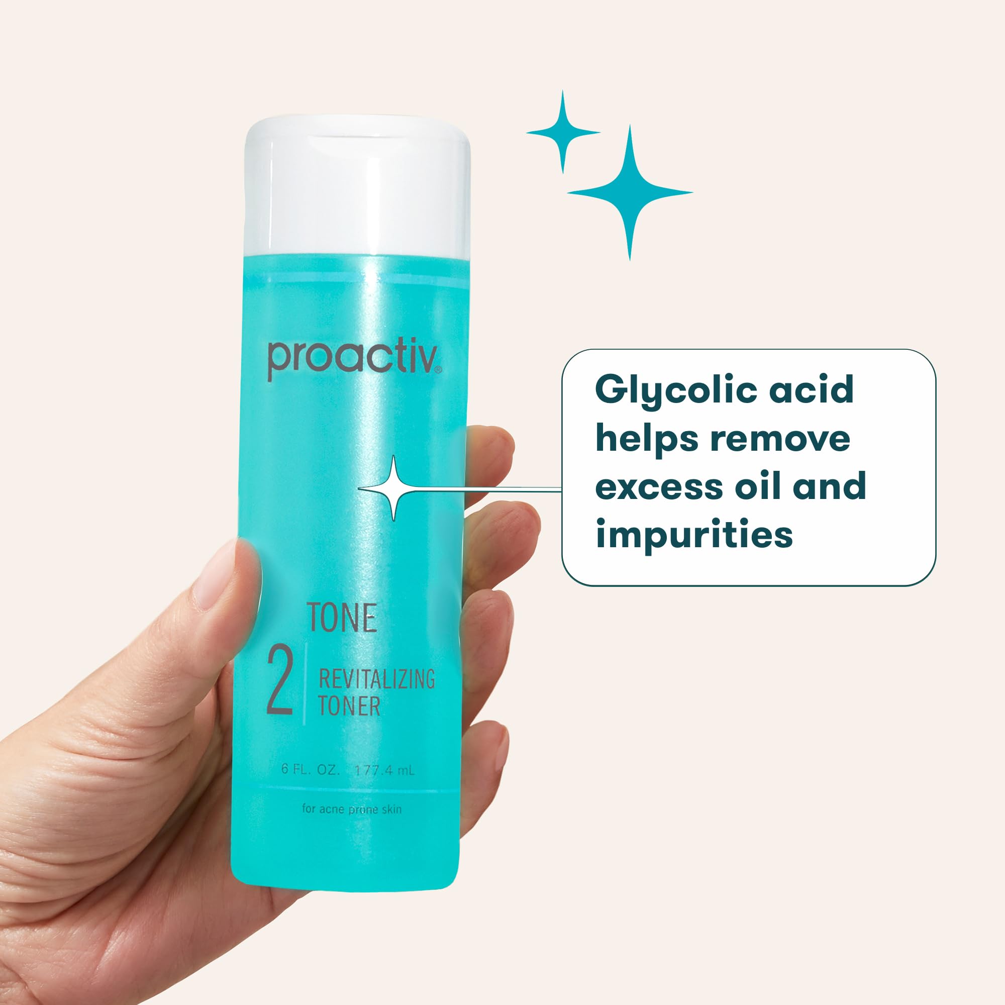 Proactiv label close-up displaying ingredients and alcohol-free claim for ingredient clarity