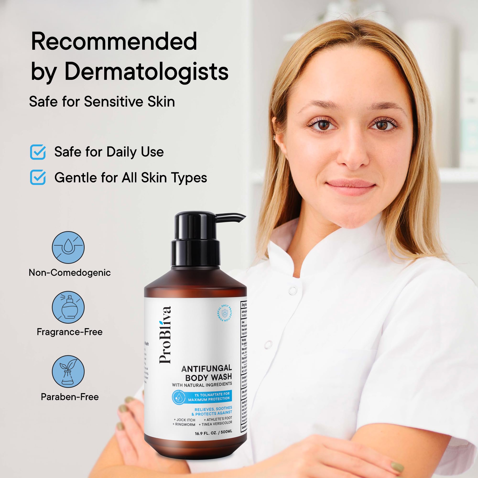 ProBliva applied between toes demonstrating targeted fungal relief