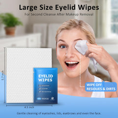 ProCIV wipe being used on eyelid demonstrating gentle removal of debris and oils