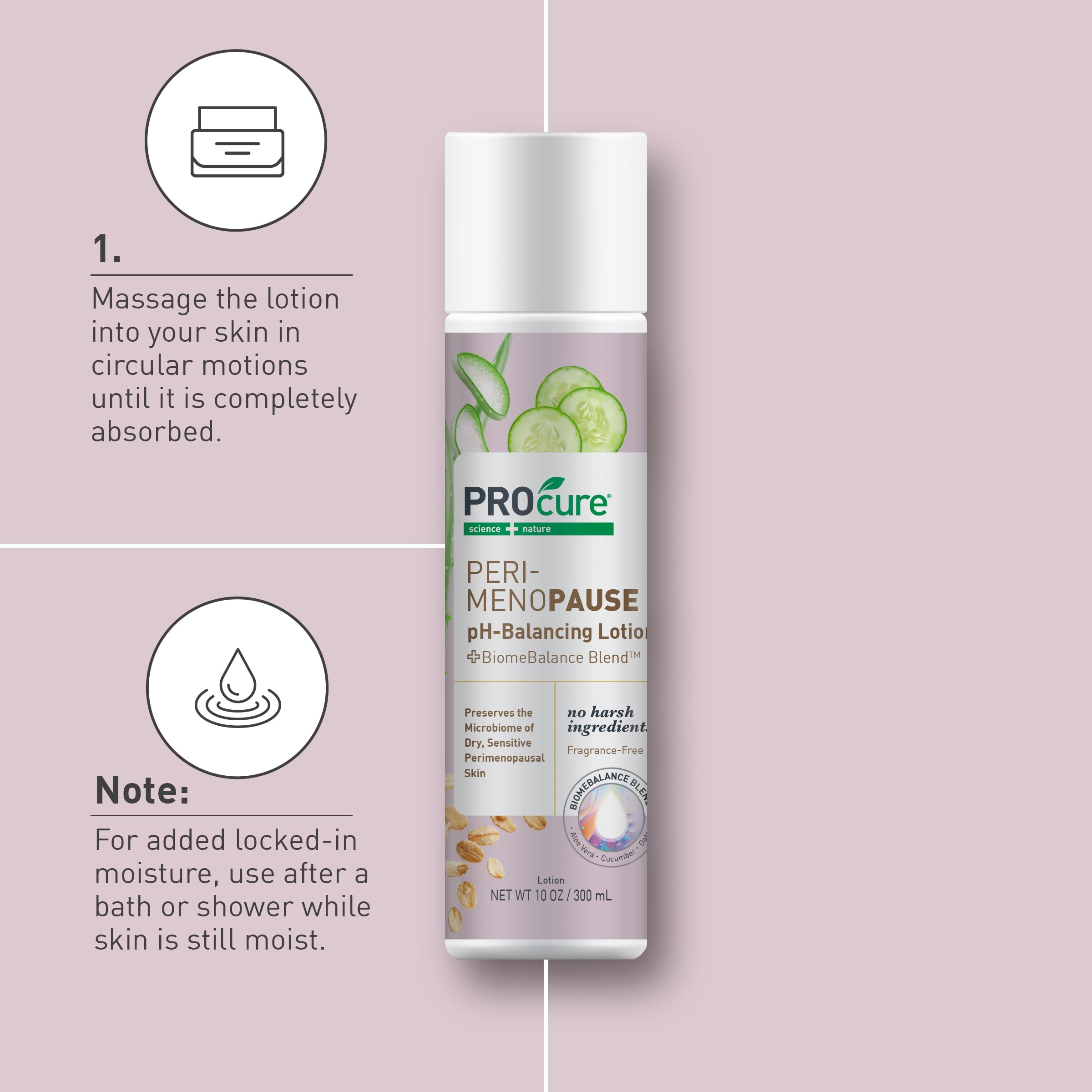 PROcure applying lotion to leg illustrating soothing relief for dry skin