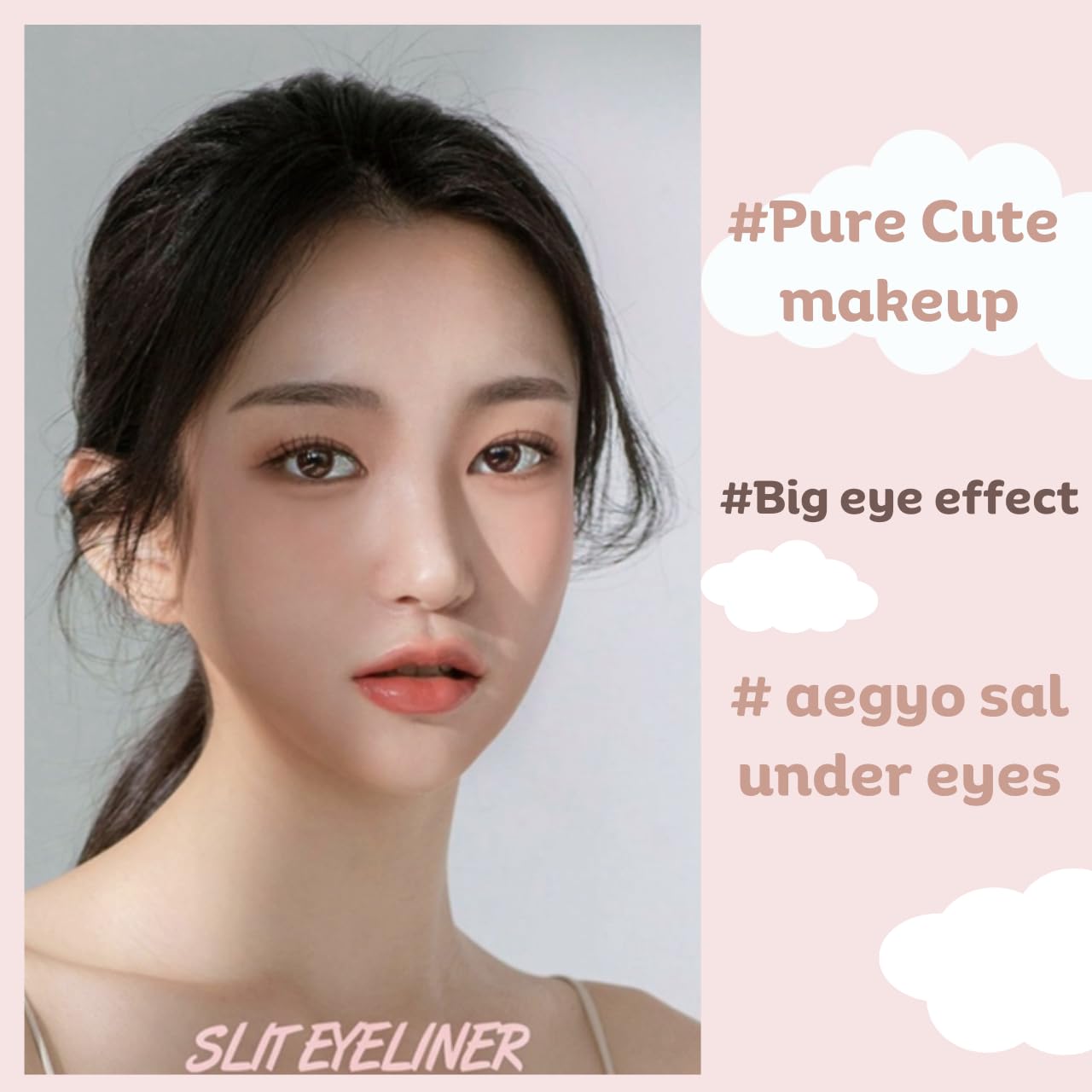 Produco thebom lifestyle image of model wearing aegyo-sal for youthful look