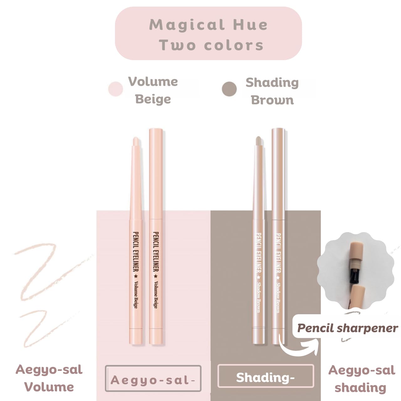 Produco thebom shadow brown pencil tip close-up showing pigment for subtle definition
