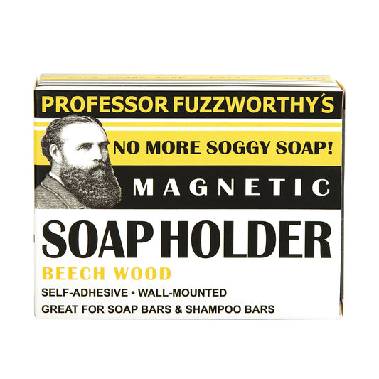 Professor Fuzzworthy metal cap close-up demonstrating secure soap attachment benefit
