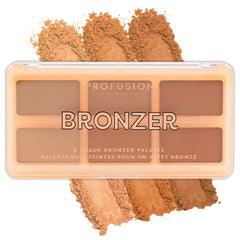 Profusion bronzer palette open front showing six shades for versatile sculpting