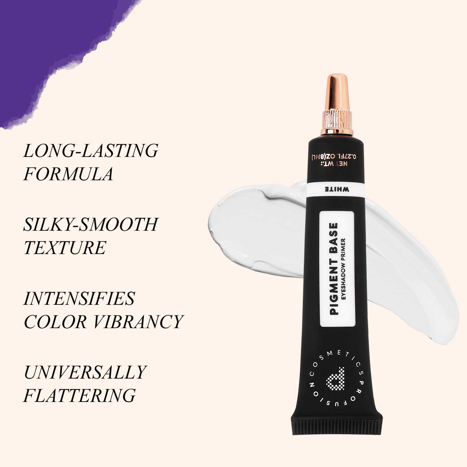 Profusion Cosmetics in makeup workspace showing primer enhancing eyeshadow look