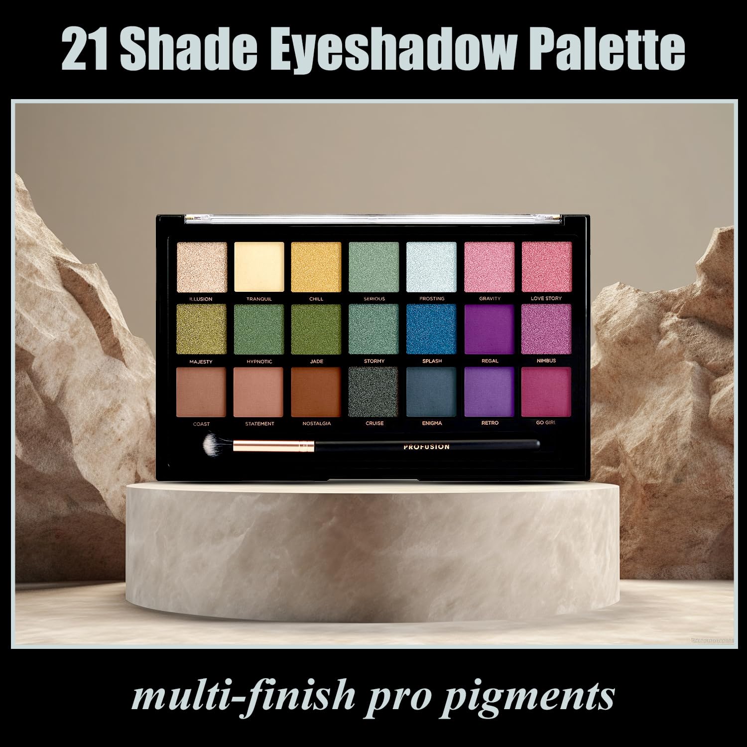 Profusion Cosmetics palette in a travel bag for on-the-go convenience