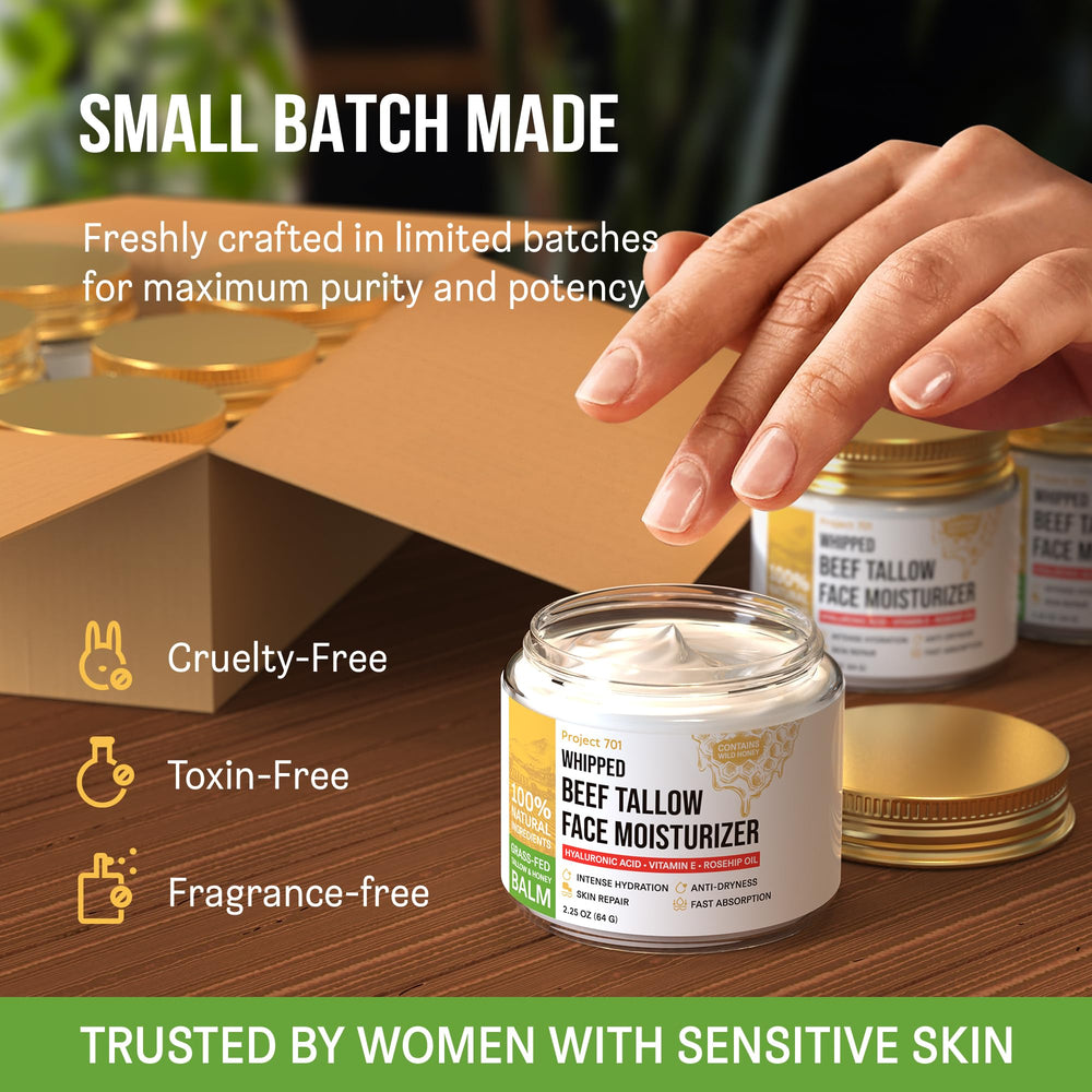 PROJECT 701 balm absorbing into skin close-up showing hydrated finish