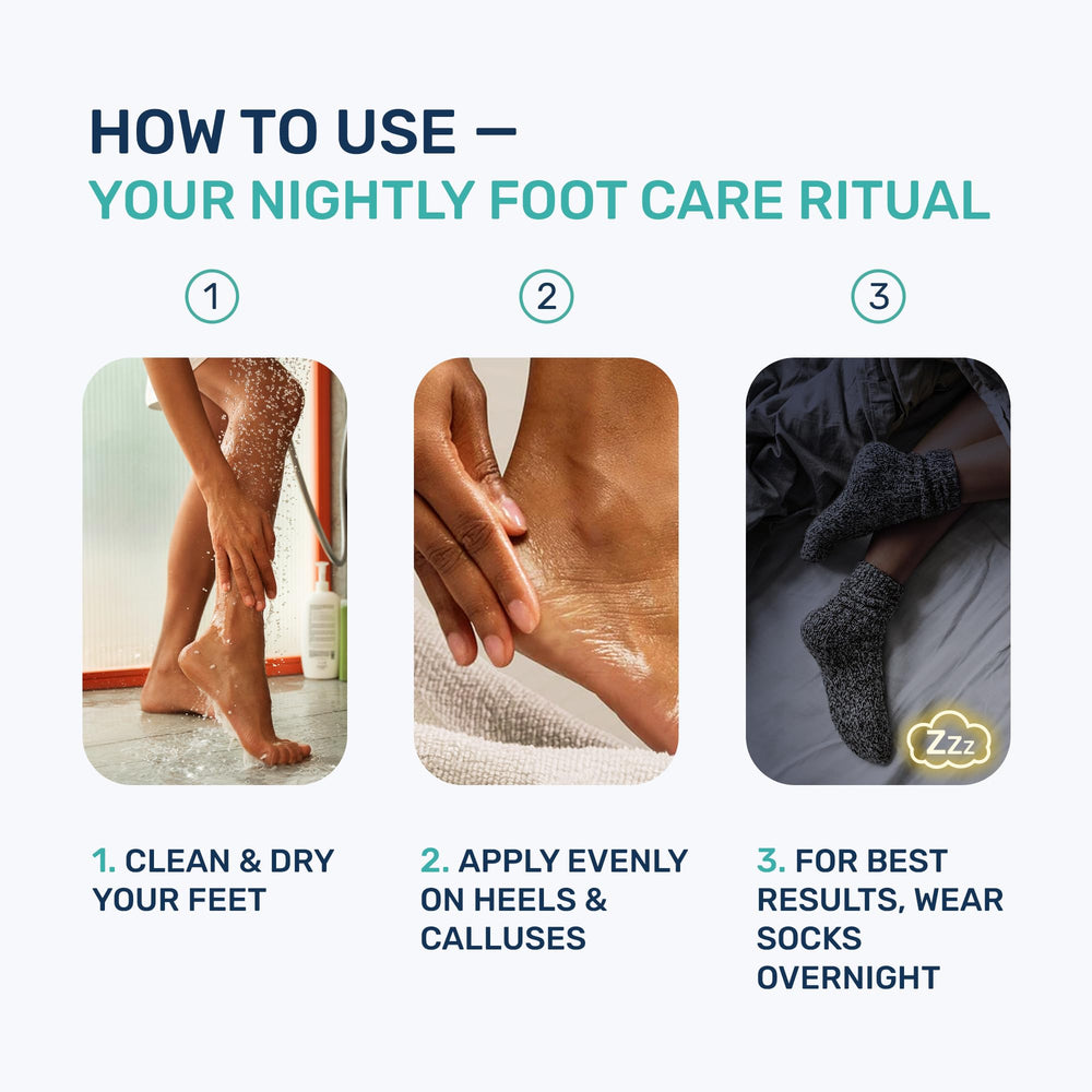 PROJECT 701 lifestyle bedtime with socks showing overnight hydration benefit