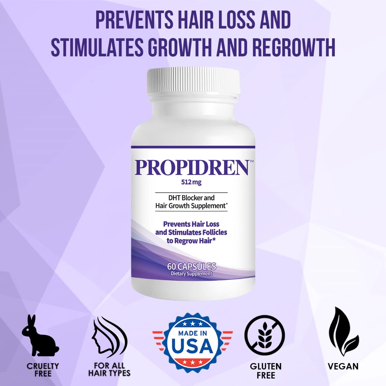 Pronexa Propidren bottle beside shampoo suggesting a combined hair care routine