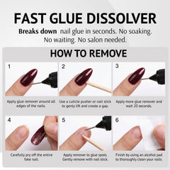 Pronto in use removing a press-on nail to demonstrate safe targeted adhesive loosening