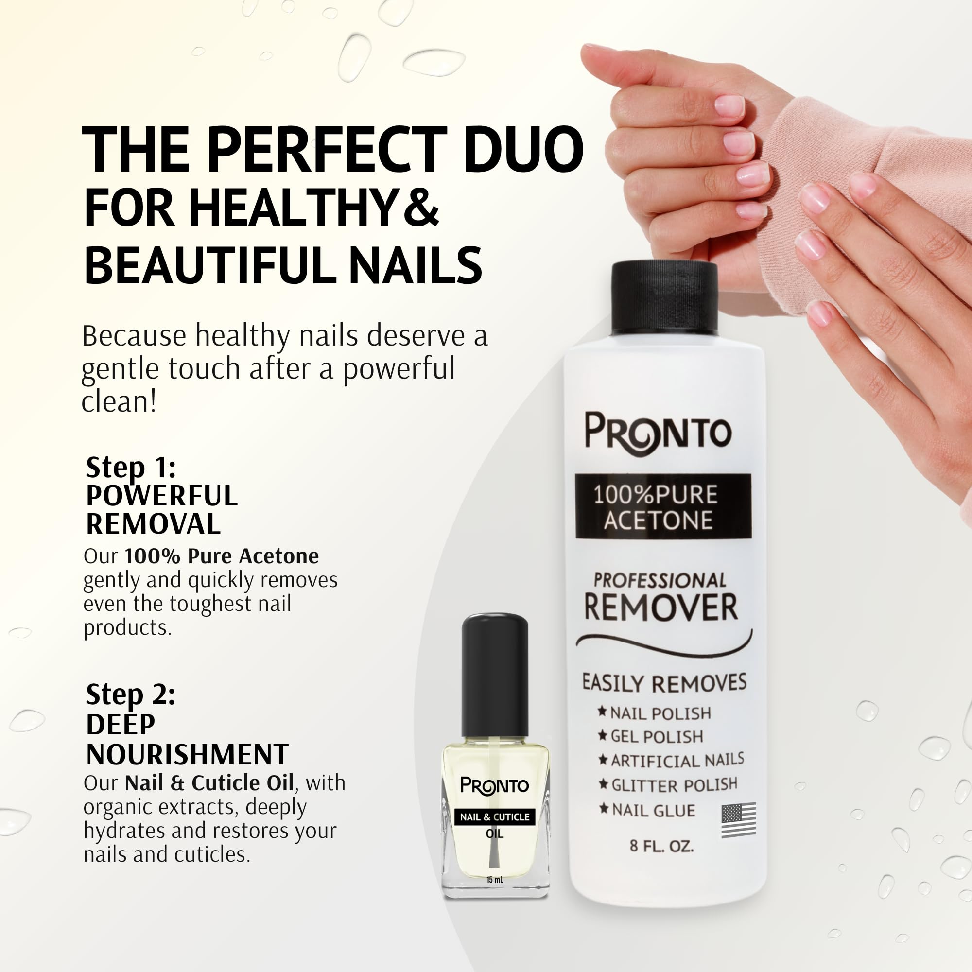 Pronto label closeup highlighting product purity and clear ingredient information benefit