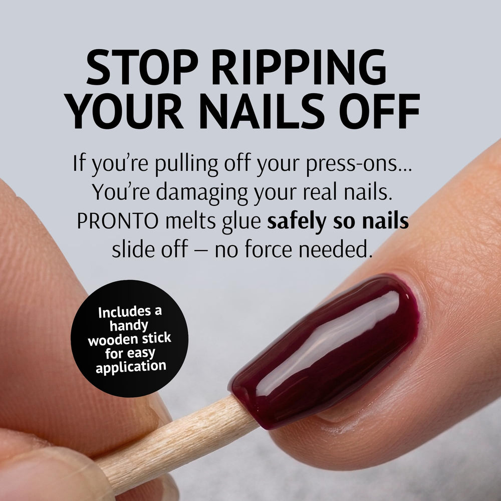 Pronto precision applicator tip close-up for accurate glue removal and less waste