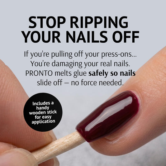 Pronto precision applicator tip close-up for accurate glue removal and less waste