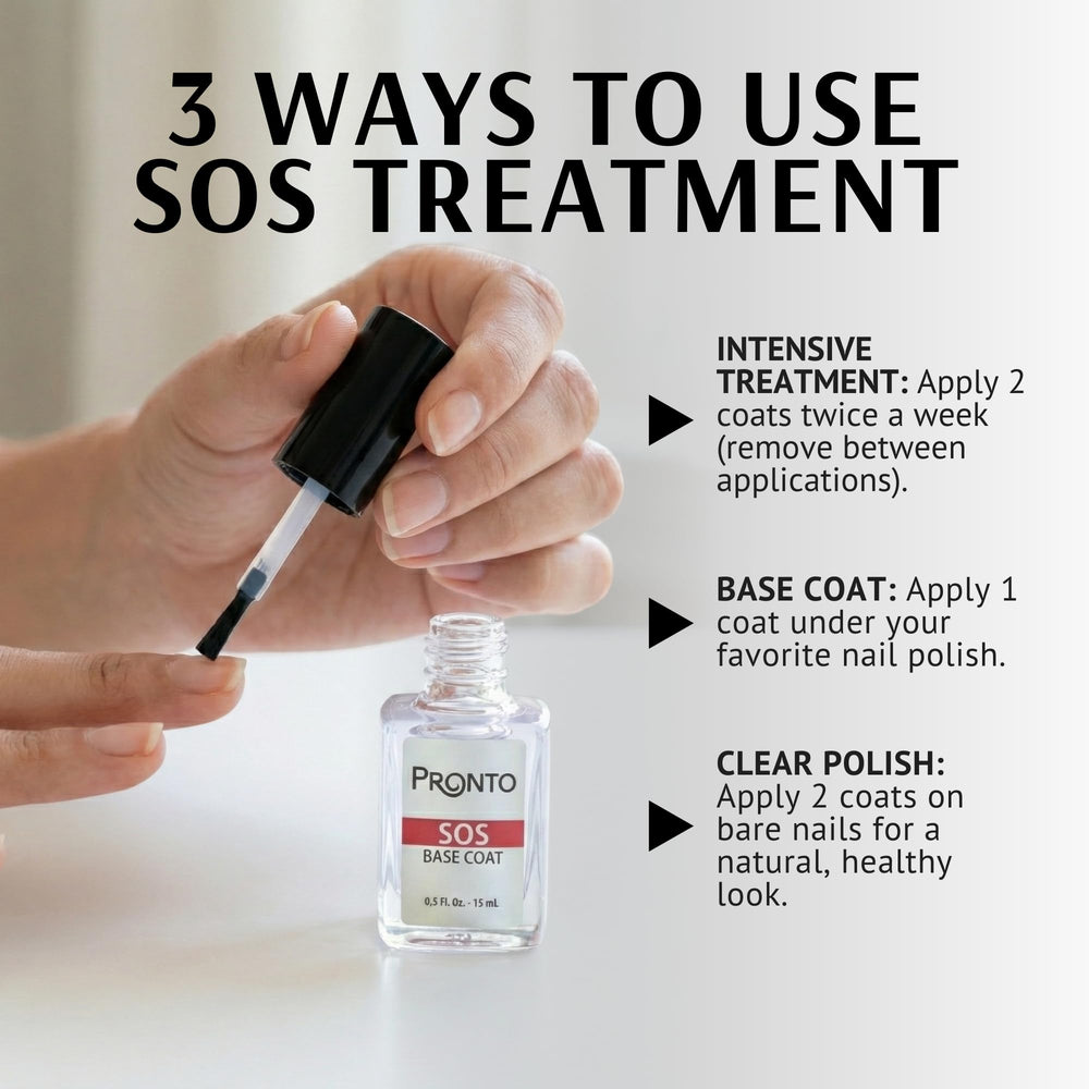 Pronto treatment applied to nails showing visible smoothing benefit