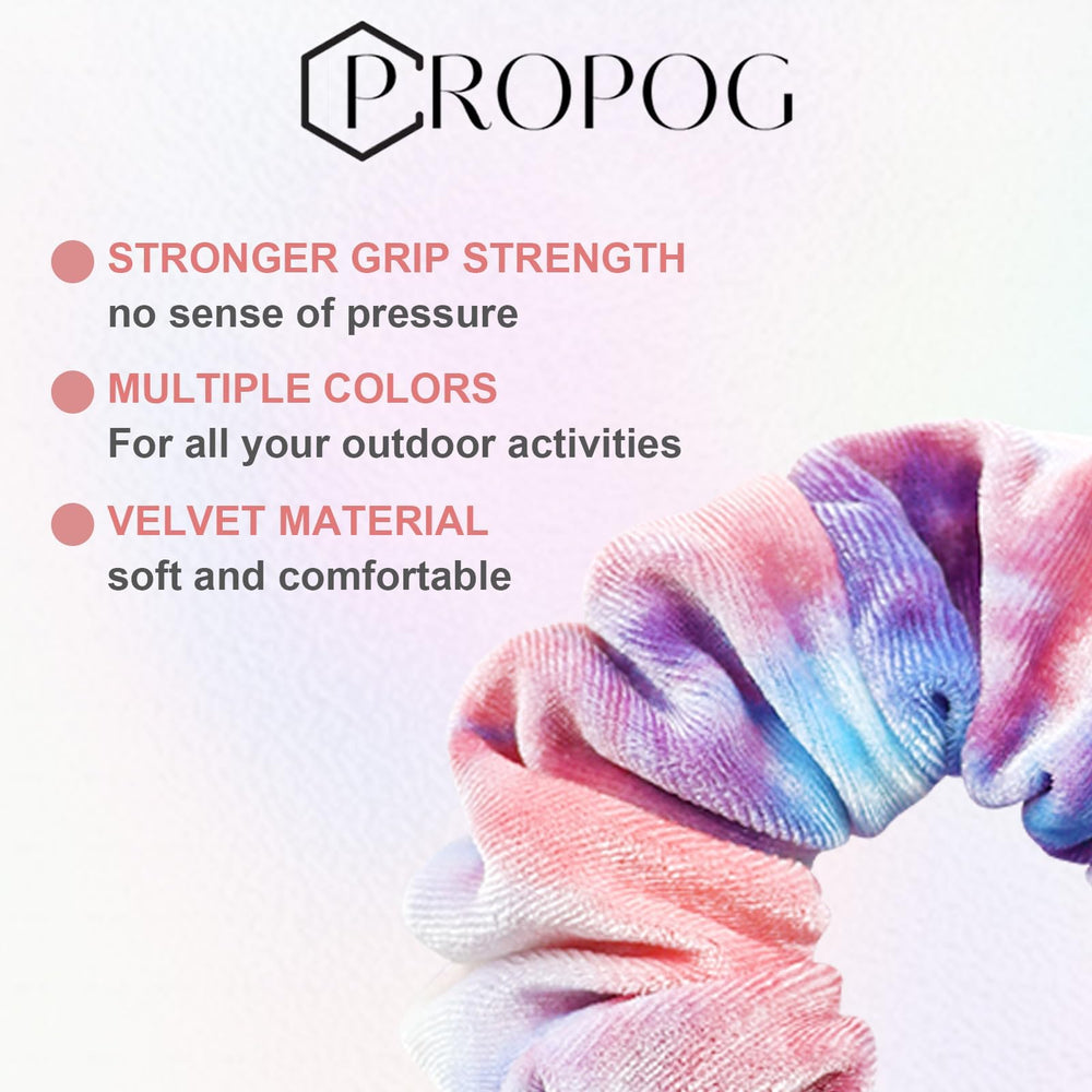 PROPOG scrunchie used in a loose bun showing volume and hair protection benefit