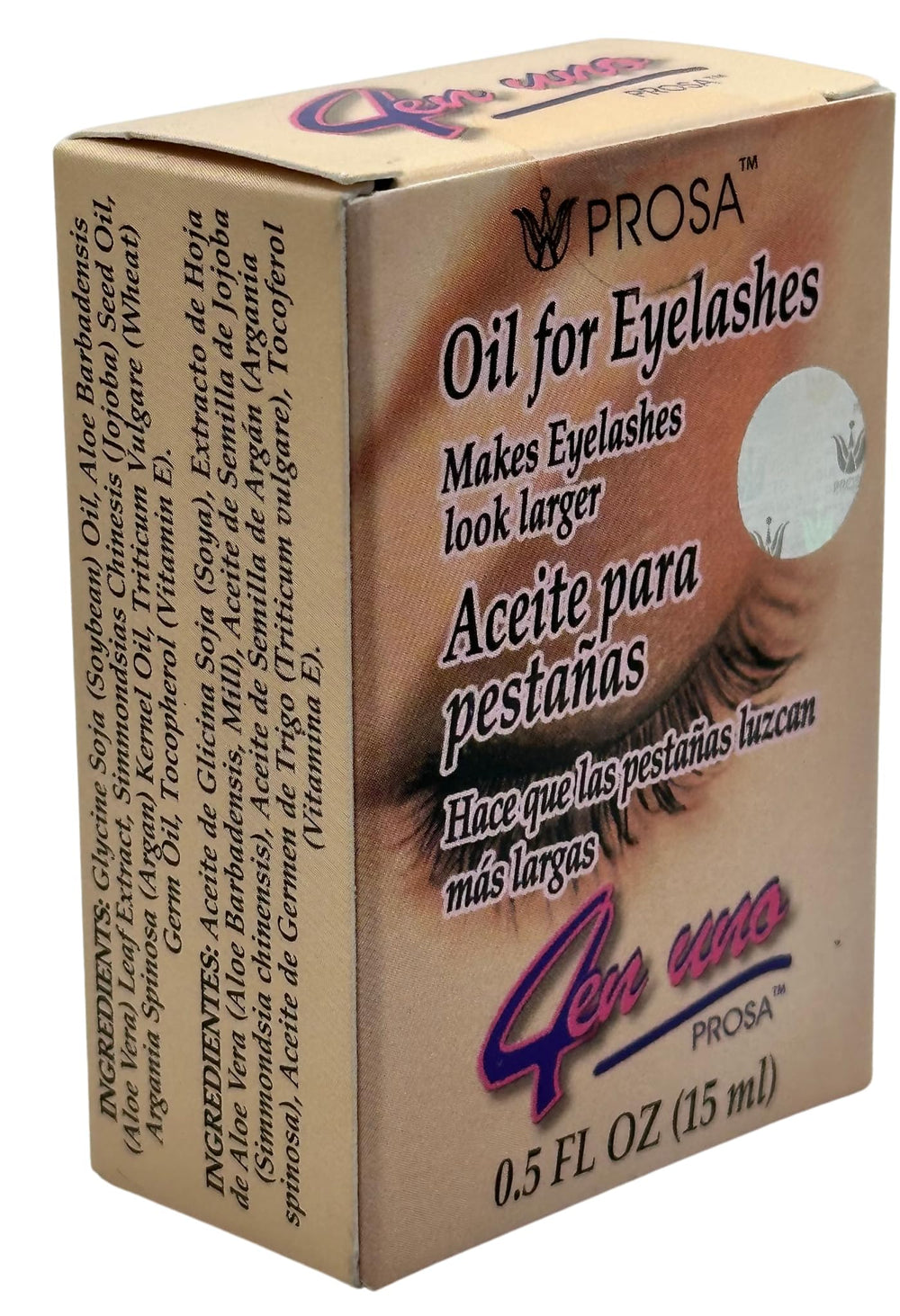 Prosa front packaging showing product benefits and compact design