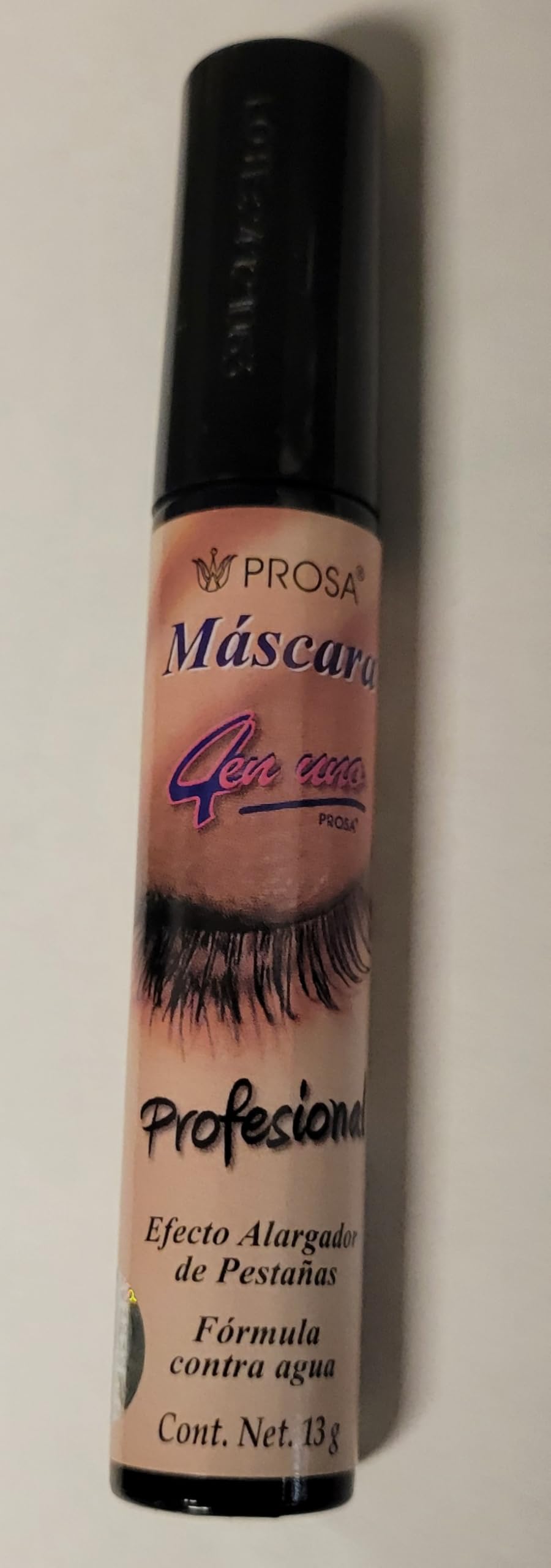 PROSSA mascara front packaging showing bold black tube and brush for dramatic lashes