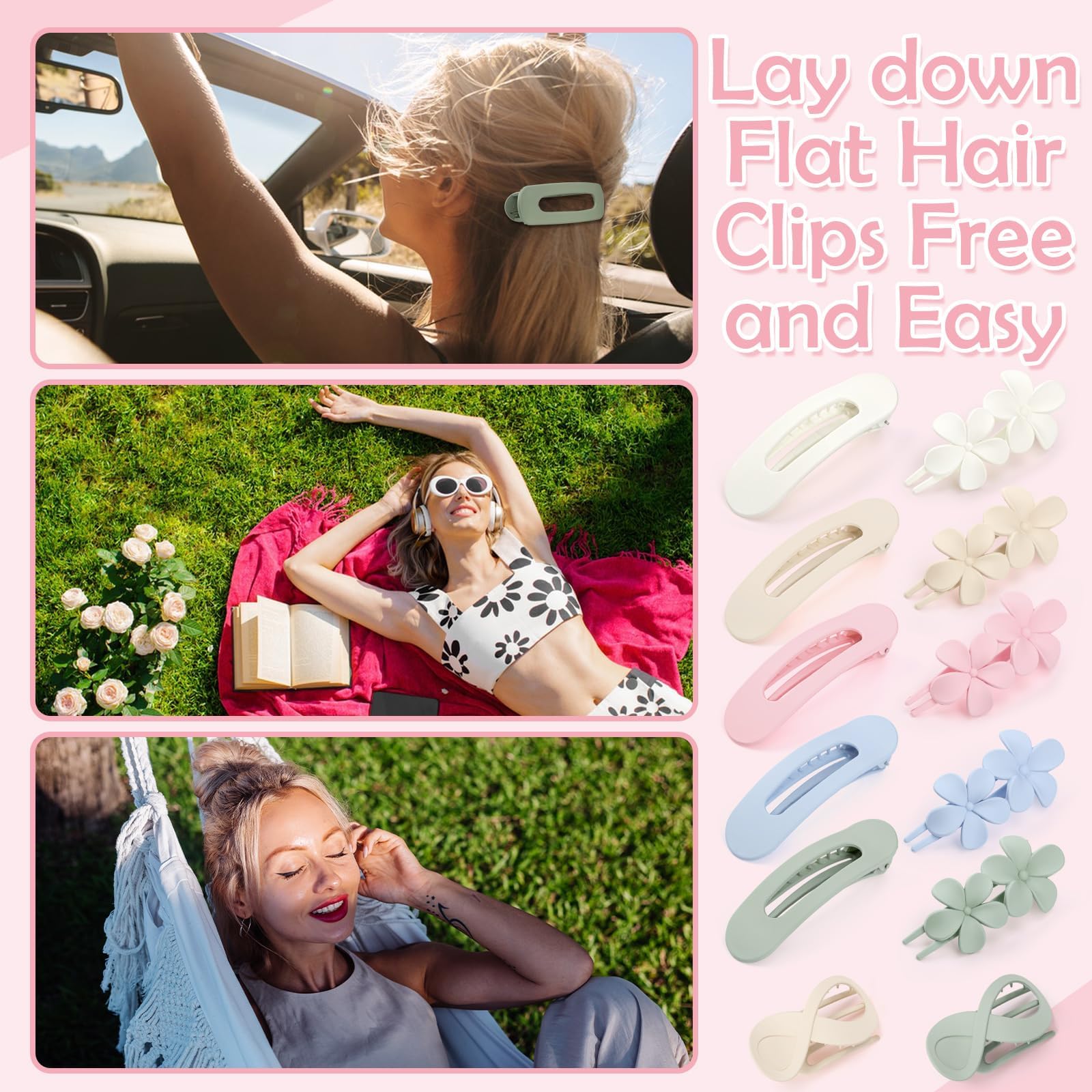 ProSuites clips securing hair in a half-up style for hands-free convenience