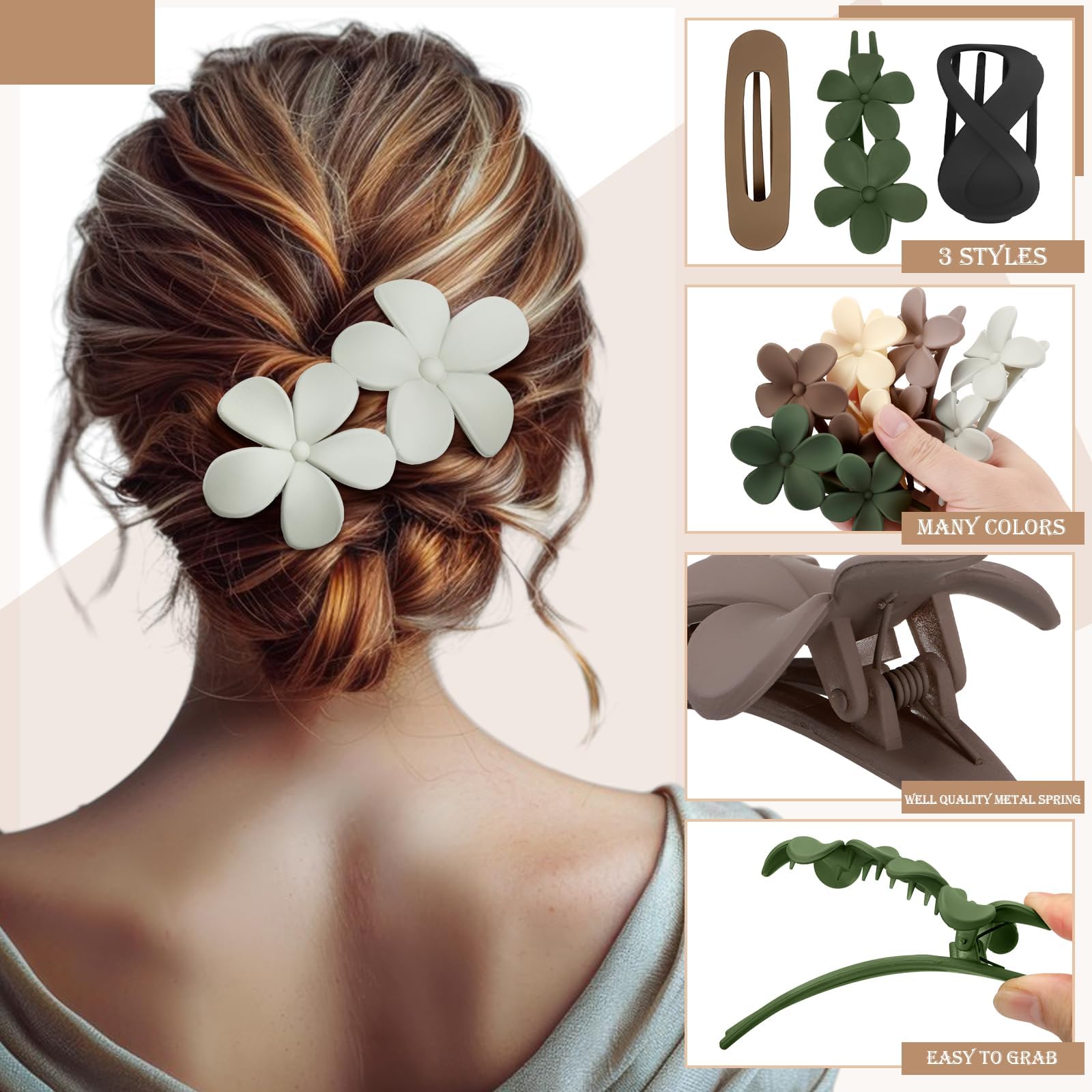 ProSuites clips securing a woman’s hair quickly for a polished everyday look