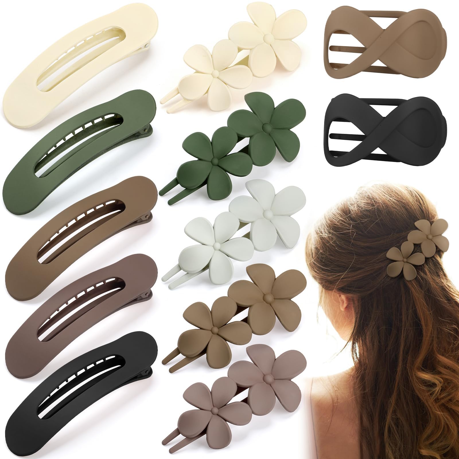 ProSuites front view of full 12-piece clip set showing styles and colors for easy choice