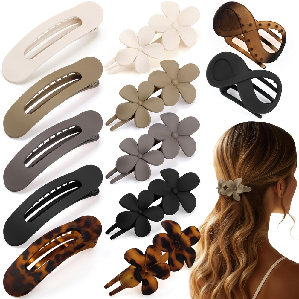 ProSuites front view of 12-piece tortoiseshell clip set showing variety and convenience