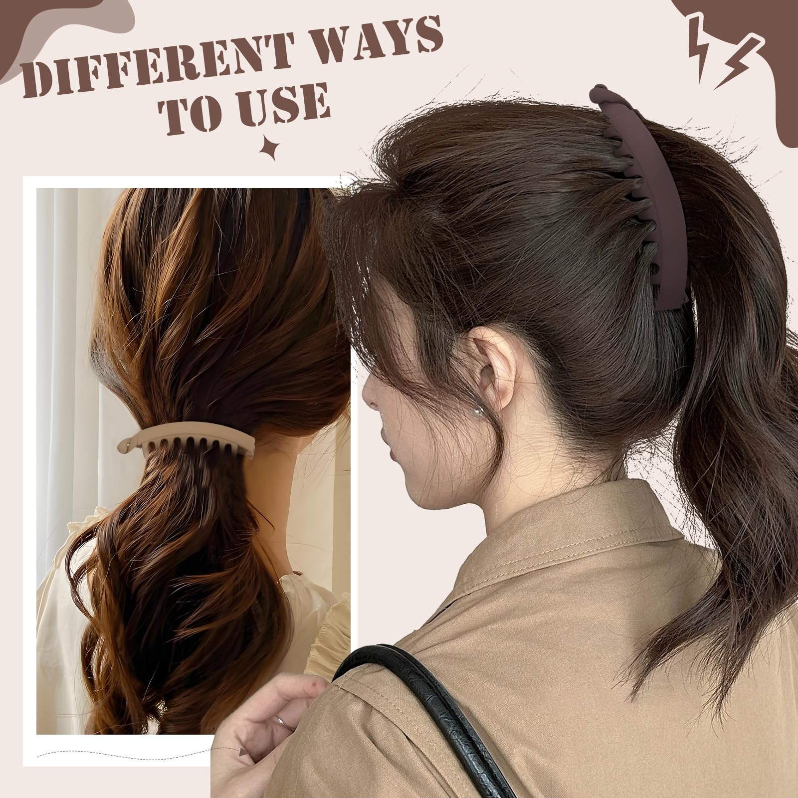 ProSuites clip securing a high ponytail for all-day comfort and hold