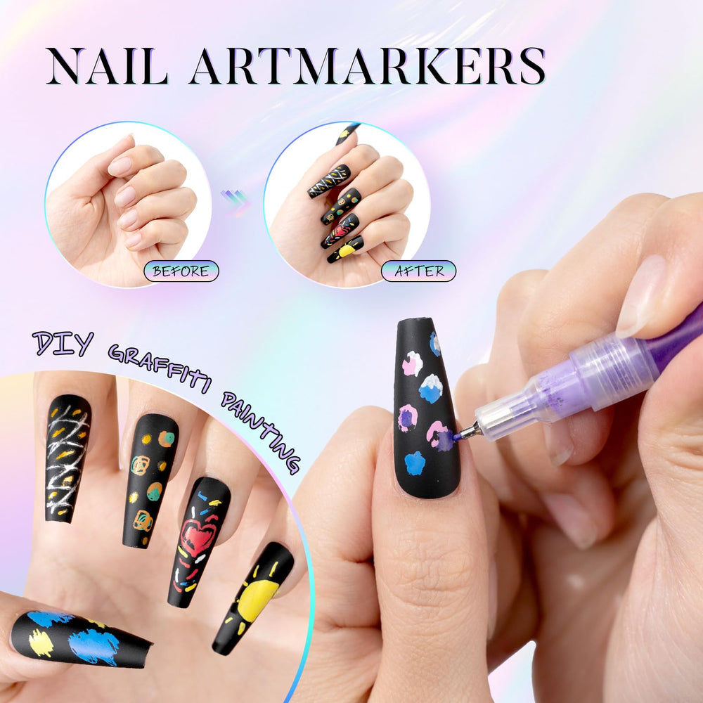 PROTECTMETER pen drawing small doodles on press-on nails for easy use