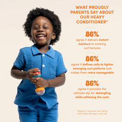 PROUDLY applying conditioner to a baby’s coils delivering gentle detangling