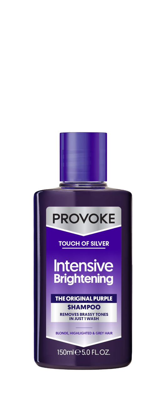 PROVOKE Touch of Silver front bottle showing label and tone correction benefits