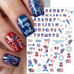 PSBRBAD sticker applied on thumb showing quick festive nail transformation