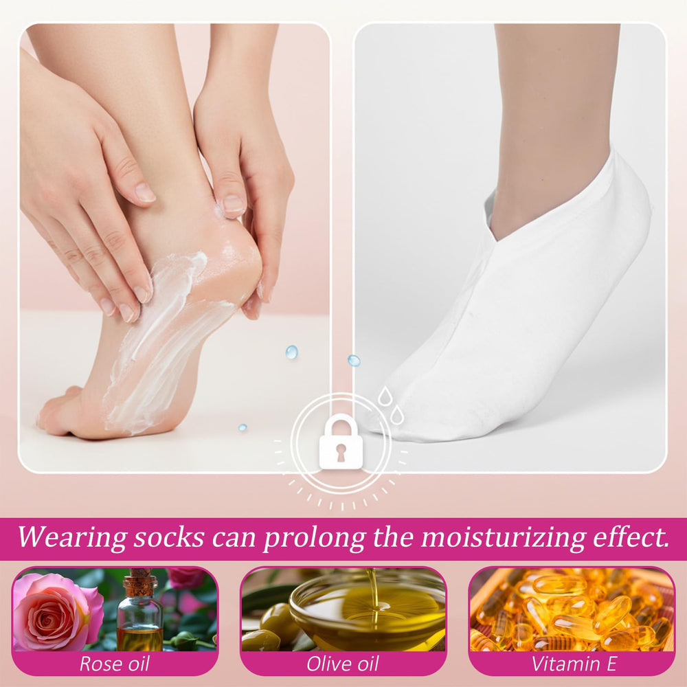 Psiriol sock held in hand to show actual size and easy overnight wear benefit