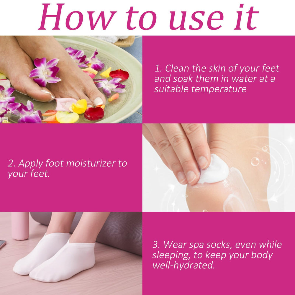 Psiriol socks worn on feet in bed demonstrating secure fit and improved absorption