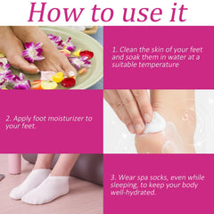 Psiriol socks worn on feet in bed demonstrating secure fit and improved absorption