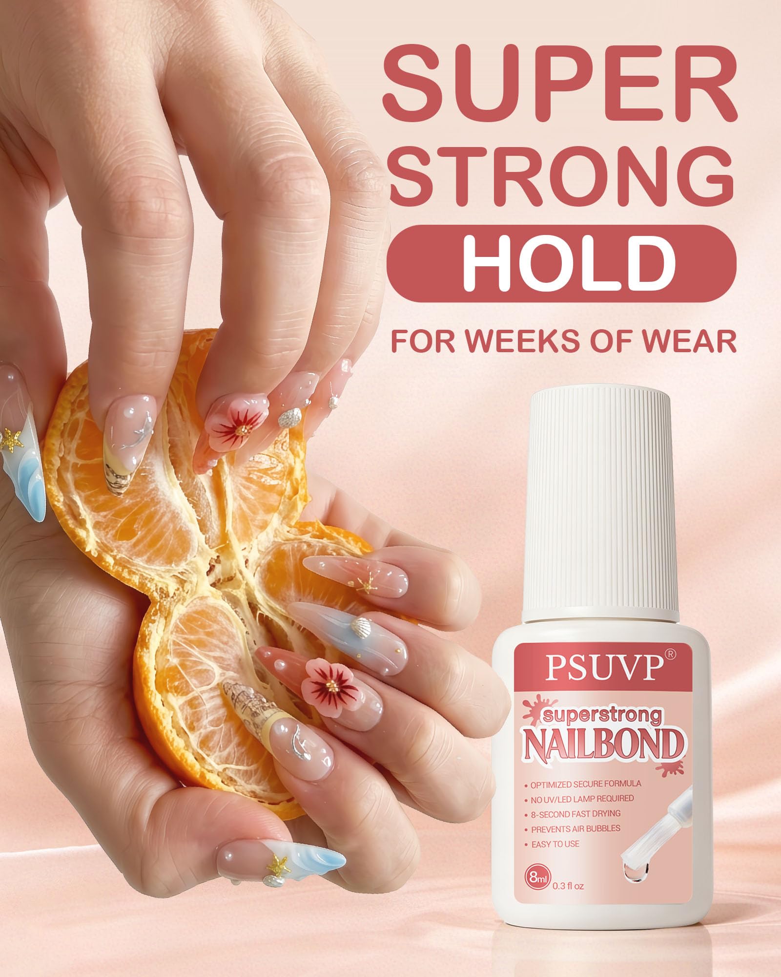 PSUVP glue texture close-up highlighting smooth, fast-drying formula benefit
