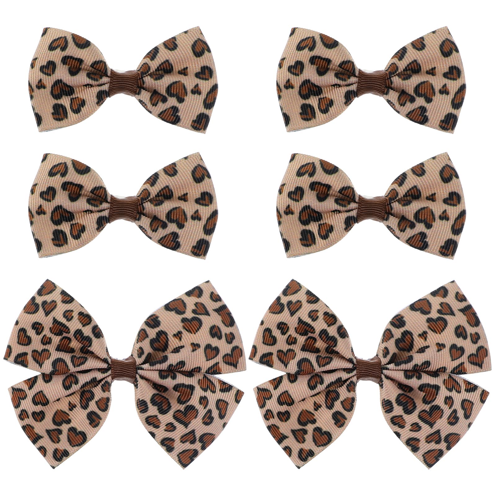 Ptwola front view of leopard bow clips showing retro style and secure hold