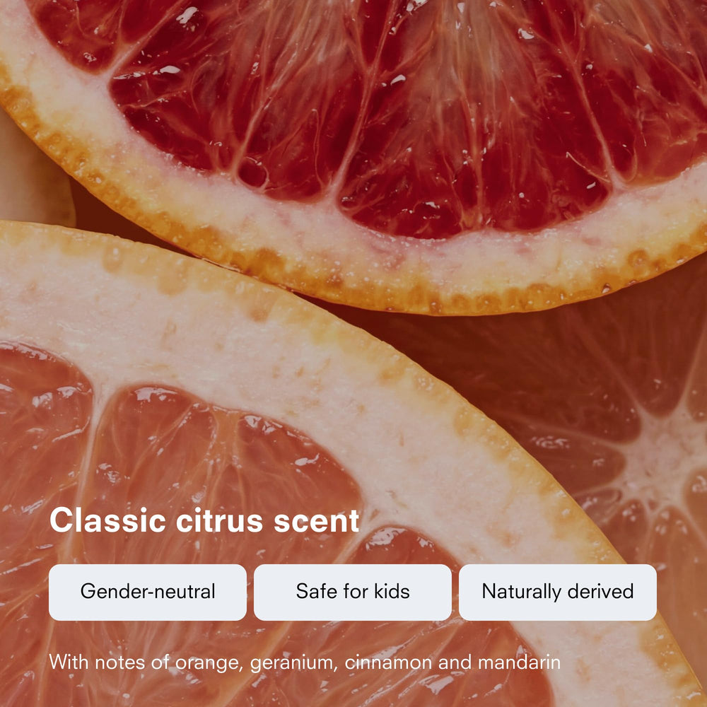Public Goods label close-up with ingredient list highlighting natural essential oils