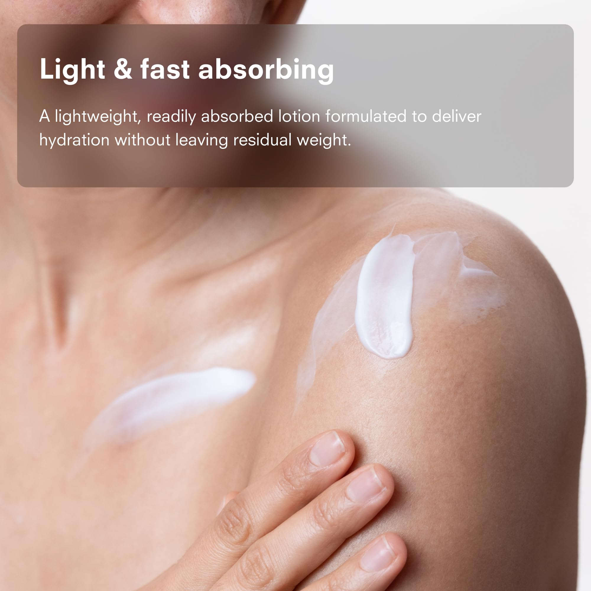 Public Goods applying lotion to hands showing moisturized, non-greasy finish