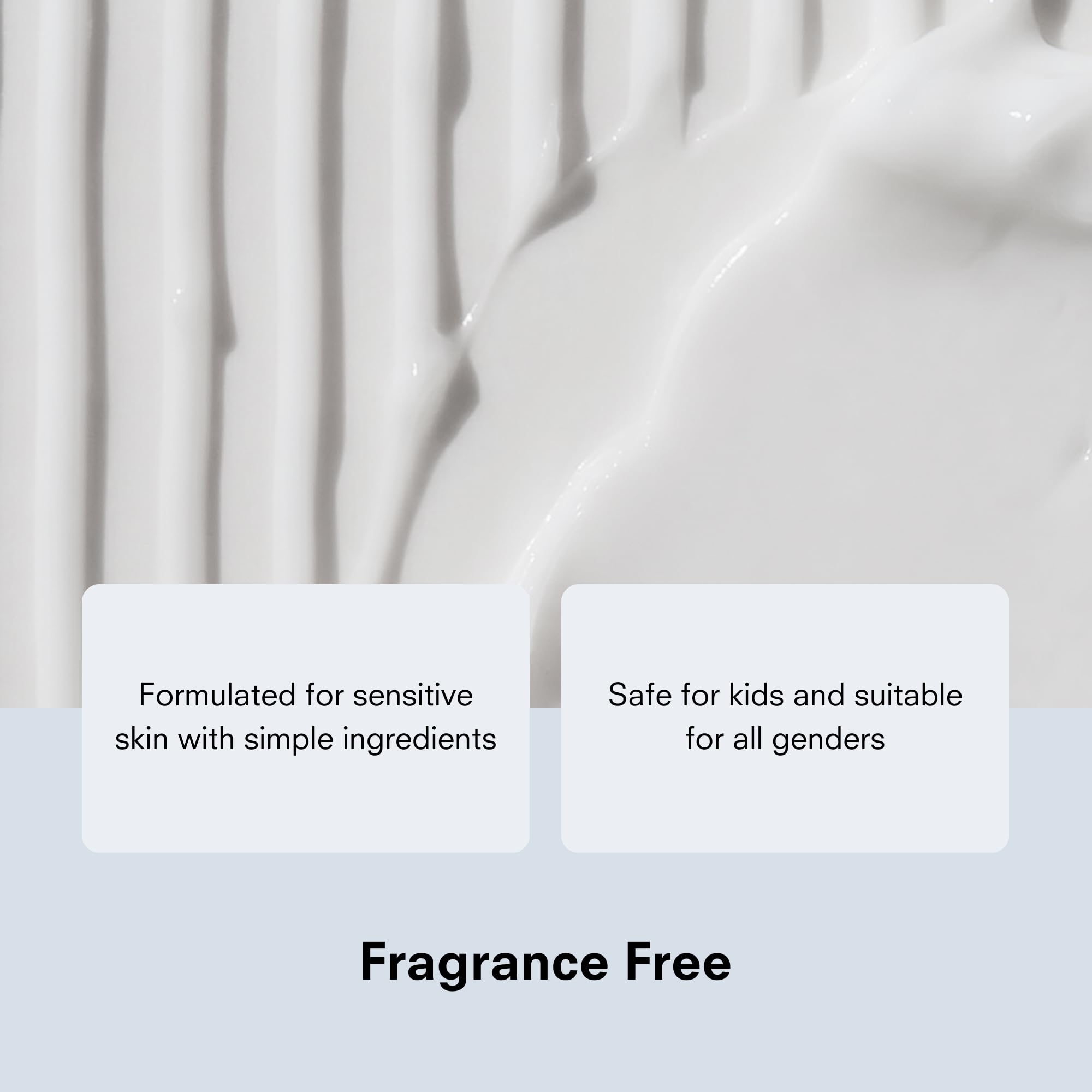 Public Goods lotion texture close-up illustrating smooth, fast-absorbing formula