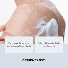 Public Goods shampoo bottle close-up label displaying natural ingredients benefit