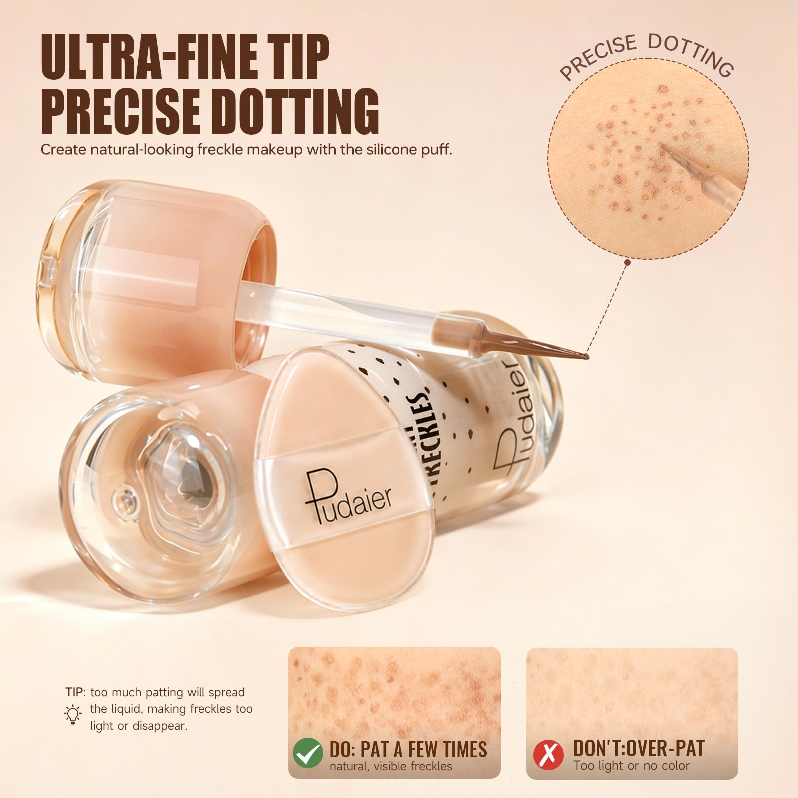 Pudaier silicone puff close-up showing easy blending benefit