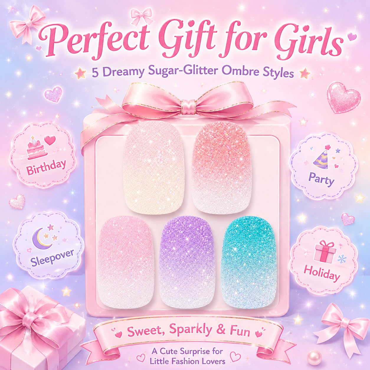 Pumkryth lifestyle birthday party scene with kids wearing nails adding playful flair