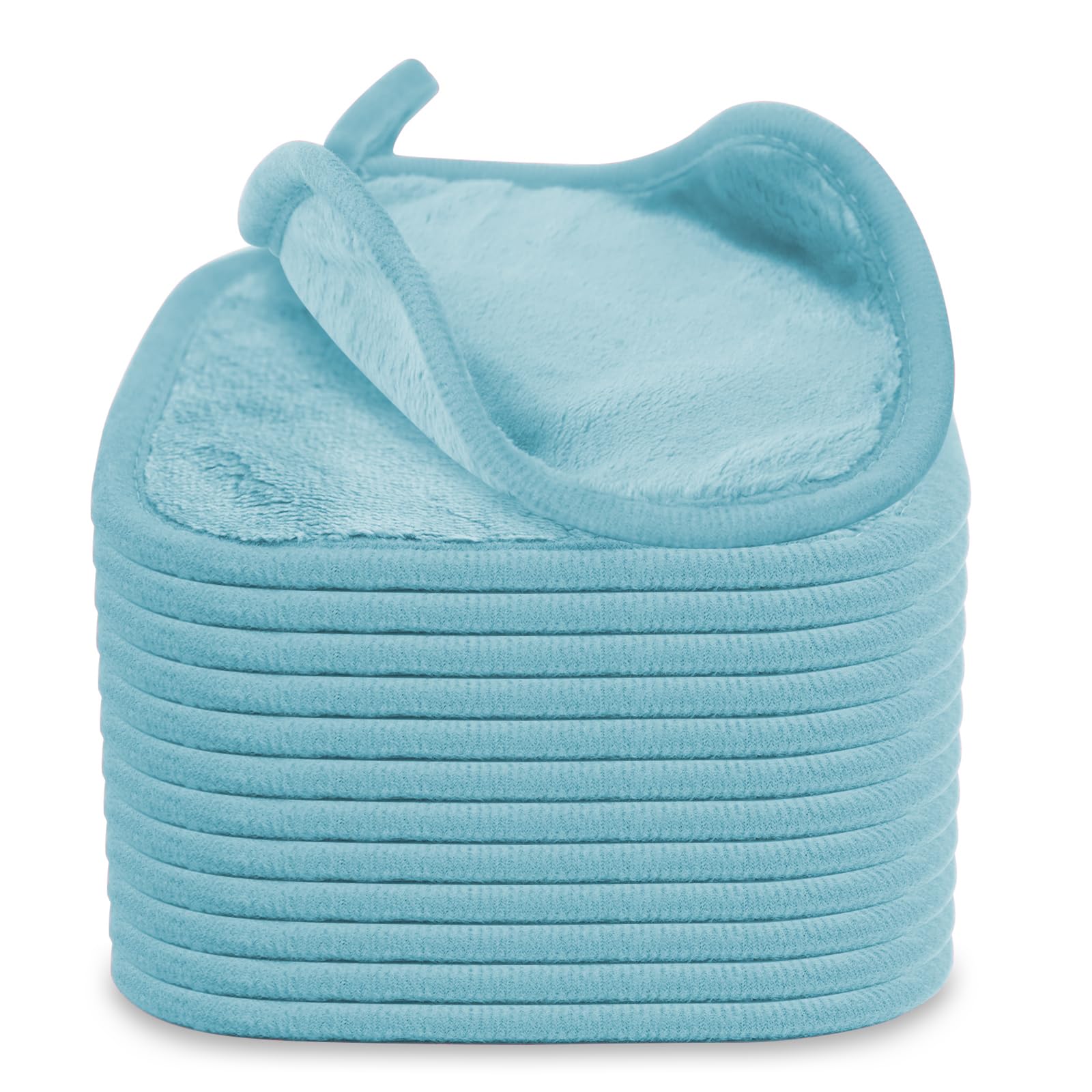 Puomue front pack of twelve blue cloths showing quantity and color benefit