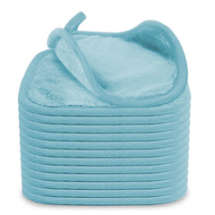 Puomue front pack of twelve blue cloths showing quantity and color benefit