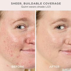 PÜR MINERALS application with fingers blending for even coverage and hydration