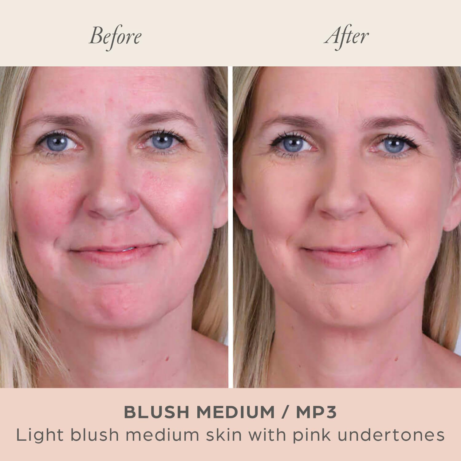 PÜR MINERALS close-up of powder texture highlighting smooth, blendable finish benefit