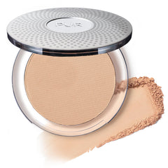 PÜR MINERALS compact front view showing linen shade and portable benefit