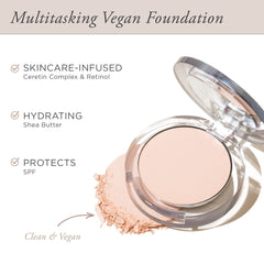 PÜR MINERALS compact side profile highlighting slim design for travel-friendly use