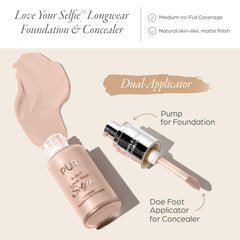 PÜR MINERALS dual applicator detail for quick coverage and precision