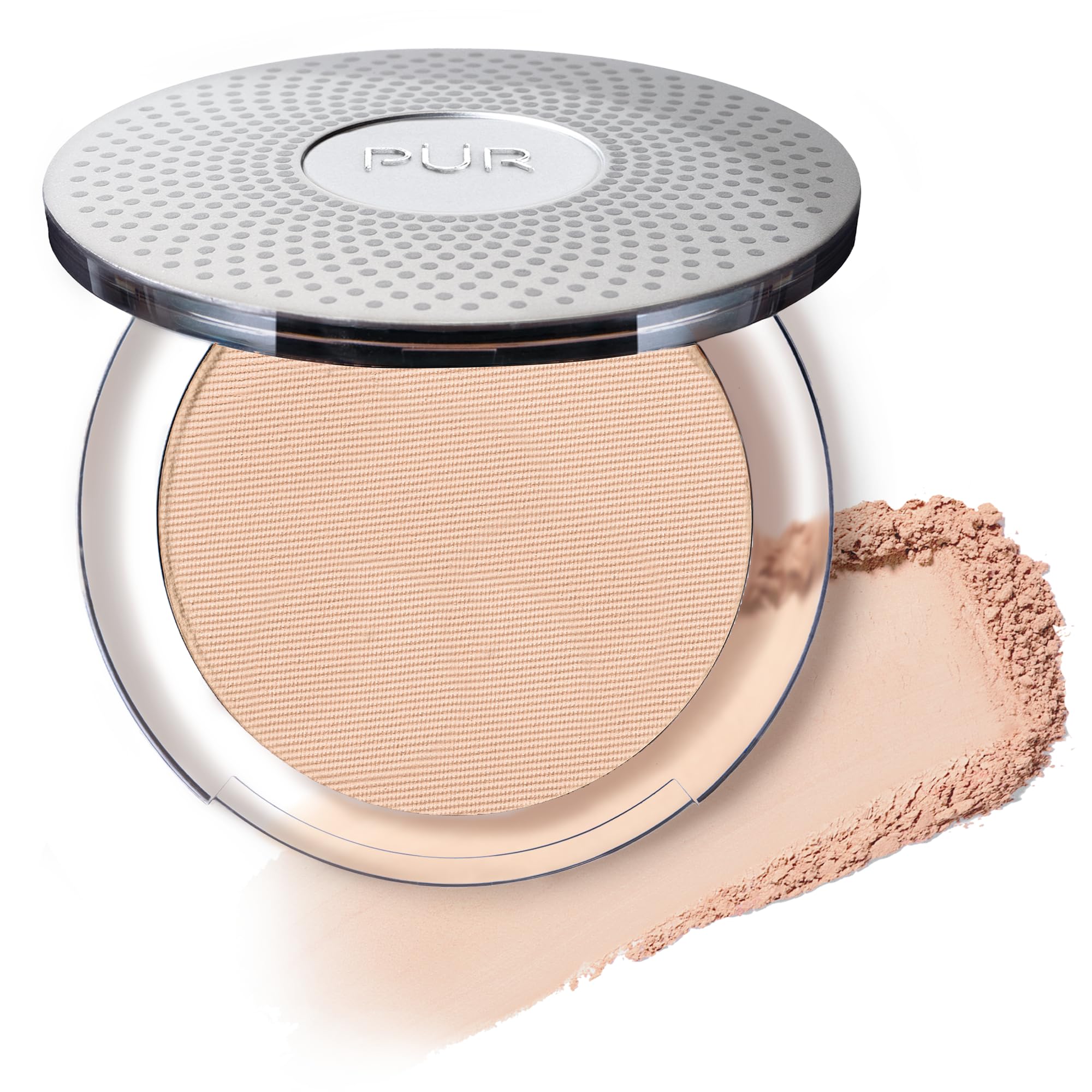 PÜR MINERALS front compact Ivory showing clean packaging and portable use