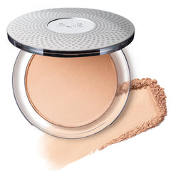 PÜR MINERALS front compact view showing sleek packaging and portable design benefit